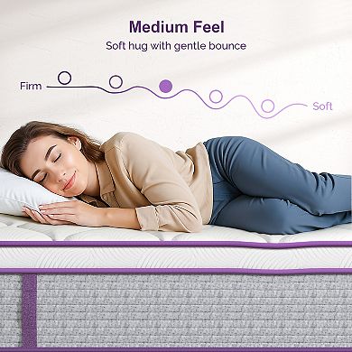 Sersper 14" 5-Zone Support Hybrid Mattress - Medium Firm for Optimal Back Relief & Edge Support​