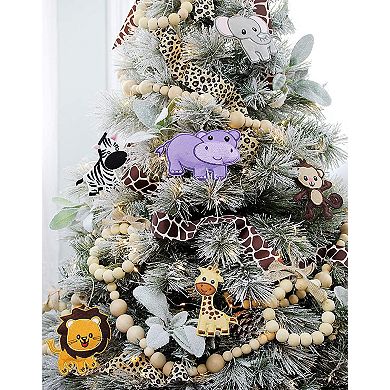 Jungle Babies Plush Ornaments, 6Pack; AnimalThemed Christmas Tree Decor