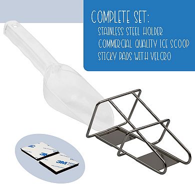 Ice Maker Scoop with Holder, 2pc; Utility Set for Ice Bin or Bulk Dry Goods