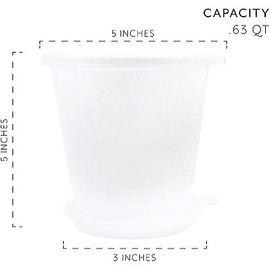 4.5" Orchid Pot Set, 4Pack; Mesh Insert, Decorative Outer Pot & Drain Tray