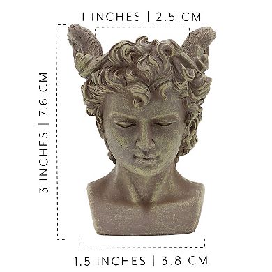 Mini Resin Greek Planters, 3Pack; Medusa, Athena, and Perseus Head Pots