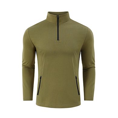 Men's 2 Piece Tracksuit Long Sleeve Zip Polo Shirts Set Jogging Casual Sweatsuit