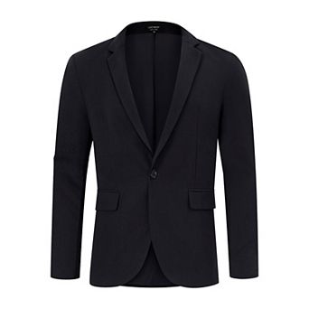 Blazer for Men One Button Lapel Suit Jacket Casual Business Jackets
