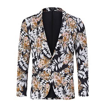 Blazer for Men One Button Lapel Suit Jacket Casual Business Jackets