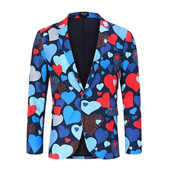 Blazer for Men One Button Lapel Suit Jacket Casual Business Jackets