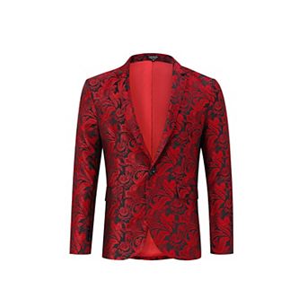 Blazer for Men One Button Lapel Suit Jacket Casual Business Jackets