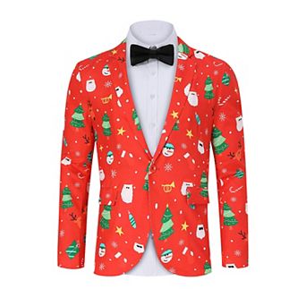 Blazer for Men One Button Lapel Suit Jacket Casual Business Jackets