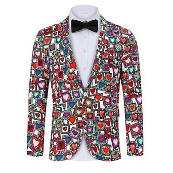 Blazer for Men One Button Lapel Suit Jacket Casual Business Jackets