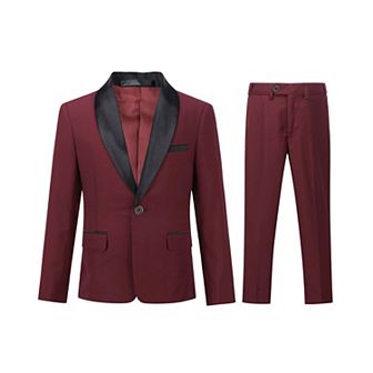 Boys 5-16 2 pc Slim Fit One-Button Suit Set Blazer + Pants Formal Wedding