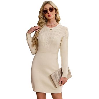 Women Casual A Line Midi Sweater Dress