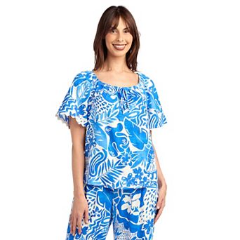 Women's AB Studio Bubble Elastic Hem Top