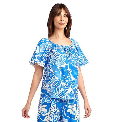 Women's AB Studio Bubble Elastic Hem Top