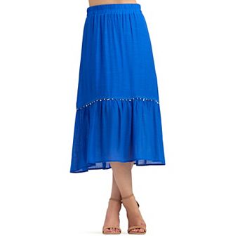 Women's AB Studio Crochet Trim Hem Skirt