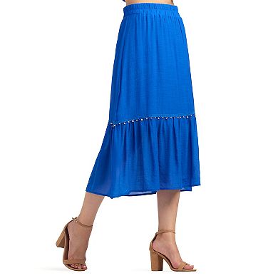 Women's AB Studio Crochet Trim Hem Skirt