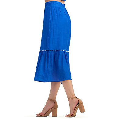 Women's AB Studio Crochet Trim Hem Skirt
