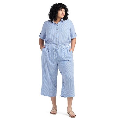 Plus Size AB Studio Wide Leg Crop Pants