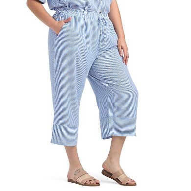 Plus Size AB Studio Wide Leg Crop Pants
