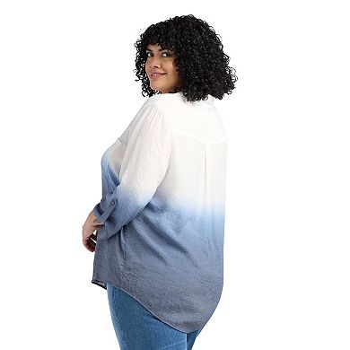 Plus Size AB Studio Three-Quarter Sleeve Texture Top