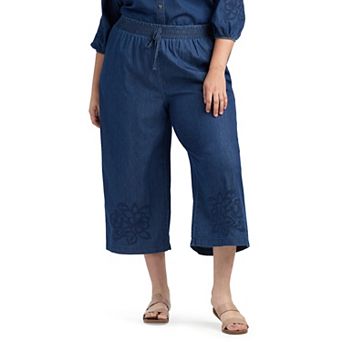 Plus Size AB Studio Wide Leg Crop Pants
