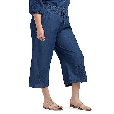Plus Size AB Studio Wide Leg Crop Pants