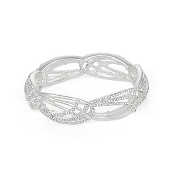 Napier Silver-Tone Shine Bright Stretch Bracelet