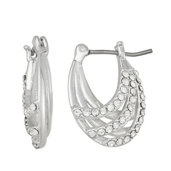 Napier Silver-Tone Shine Bright Hoop Earrings