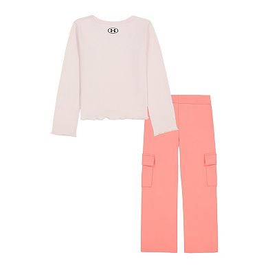 Baby & Toddler Girl Under Armour Long Sleeve Top & Cargo Pants 2-Piece Set