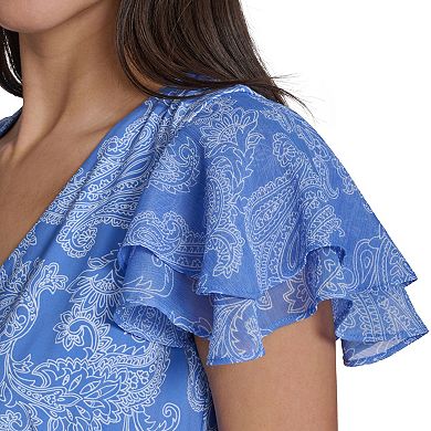 Women's Harper Rose Chiffon Sleeve Jersey Fit & Flare Dress