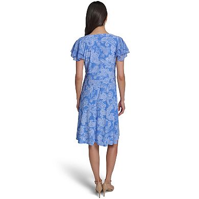 Women's Harper Rose Chiffon Sleeve Jersey Fit & Flare Dress