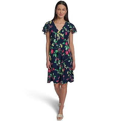fit and flare plus size dresses Plus Size Fit-N-Flare Multi-Stitch Soft Knit Dress