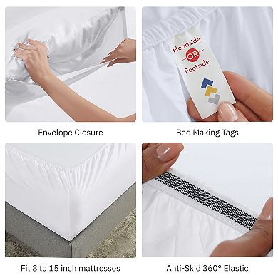 California Design Den 100% Organic Cotton Sheet Set - Cool and Crisp Percale Weave, Deep Pockets