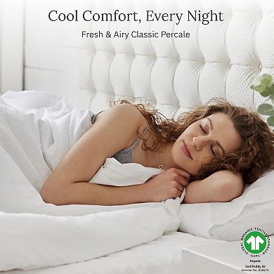 California Design Den 100% Organic Cotton Sheet Set - Cool and Crisp Percale Weave, Deep Pockets