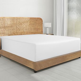 California Design Den Deep Pocket Fitted Sheet Only - 100% Organic Cotton Percale, Anti-Skid Elastic