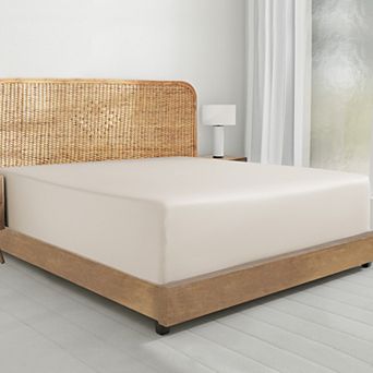 California Design Den Deep Pocket Fitted Sheet Only - 100% Organic Cotton Percale, Anti-Skid Elastic