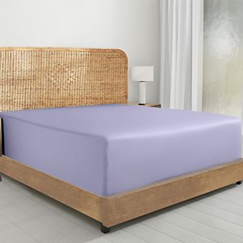 California Design Den Deep Pocket Fitted Sheet Only - 100% Organic Cotton Percale, Anti-Skid Elastic