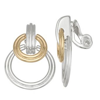 Napier Two-Tone Double Drop Earrings