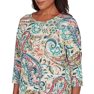 Women's Alfred Dunner Classic Paisley Print Pullover Knit Top