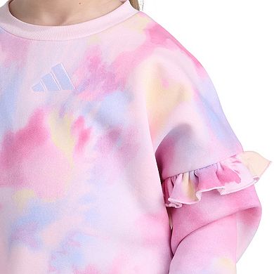 Girls 4-6x adidas 2-Piece Long Sleeve Flutter Sleeve Pullover & Pant Set