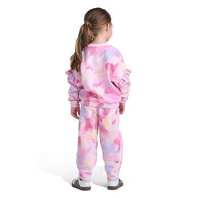 Girls 4-6x adidas 2-Piece Long Sleeve Flutter Sleeve Pullover & Pant Set