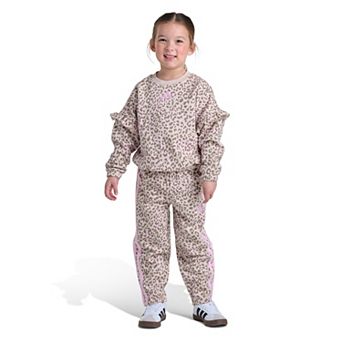 Girls 4-6x adidas 2 pc Long Sleeve Flutter Sleeve Pullover & Pant Set