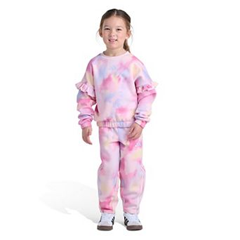 Girls 4-6x adidas 2 pc Long Sleeve Flutter Sleeve Pullover & Pant Set