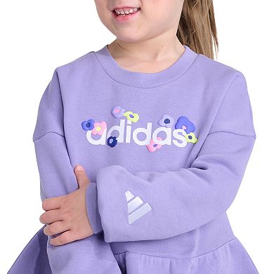 Girls 4-6x adidas 2-Piece Long Sleeve Peplum Waist Pullover & Pant Set