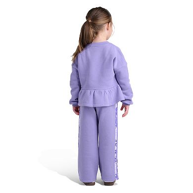 Girls 4-6x adidas 2-Piece Long Sleeve Peplum Waist Pullover & Pant Set