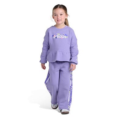 Girls 4-6x adidas 2-Piece Long Sleeve Peplum Waist Pullover & Pant Set