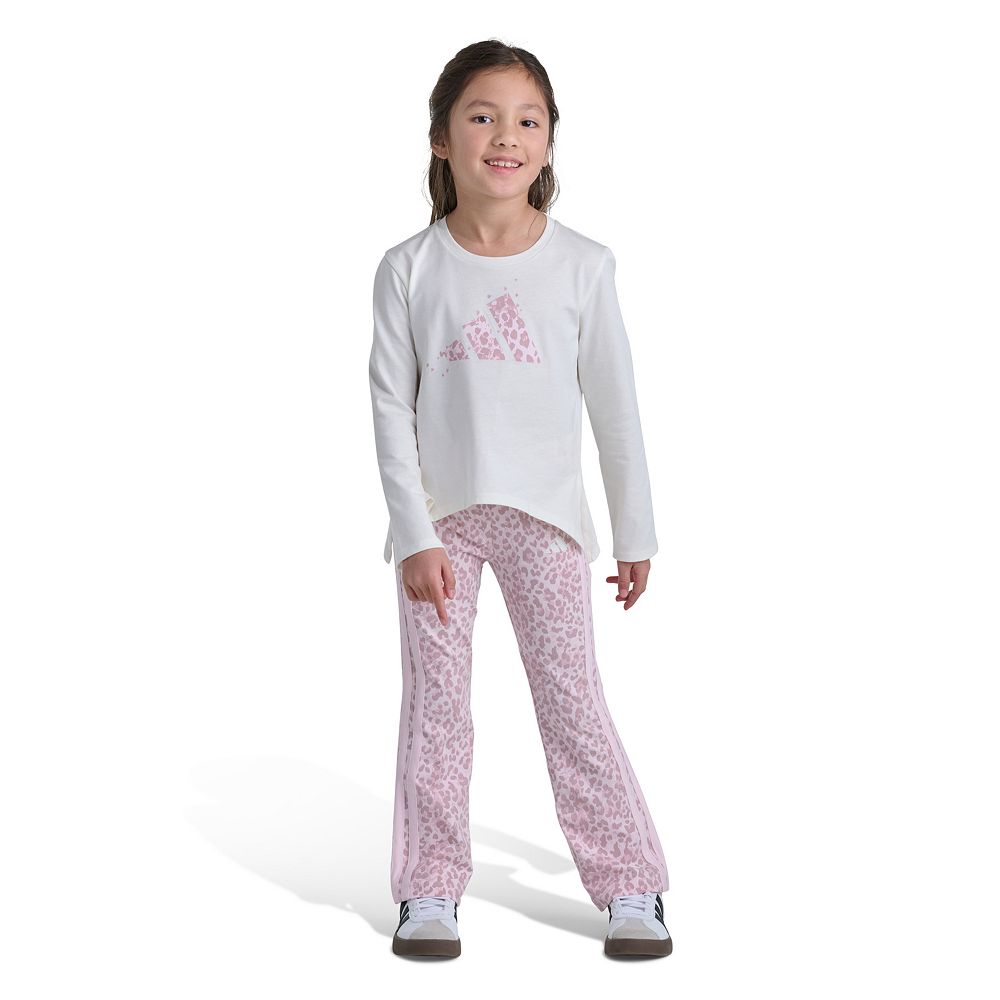 Girls 4-6x adidas 2-Piece Long Sleeve Graphic Tee & Printed