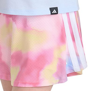 Girls 4-6x adidas 2-Piece Short Sleeve Tee & Printed Flounce Skort Set