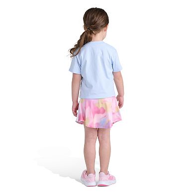 Girls 4-6x adidas 2-Piece Short Sleeve Tee & Printed Flounce Skort Set