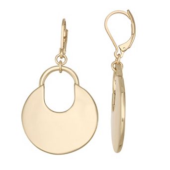Napier Gold Tone Smooth Round Drop Earrings