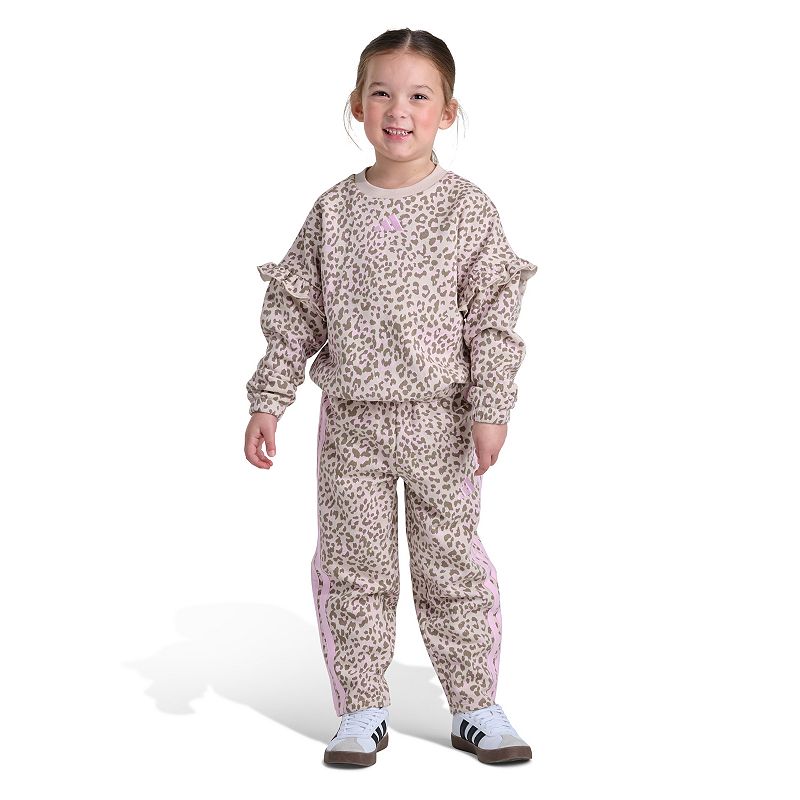 Baby & Toddler Girl adidas 2-Piece Long Sleeve Crew Sweatshirt & Pants Set, Toddler Girl's, 