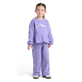 Baby & Toddler Girl adidas 2 pc Long Sleeve Peplum Waist Pullover & Pants Set